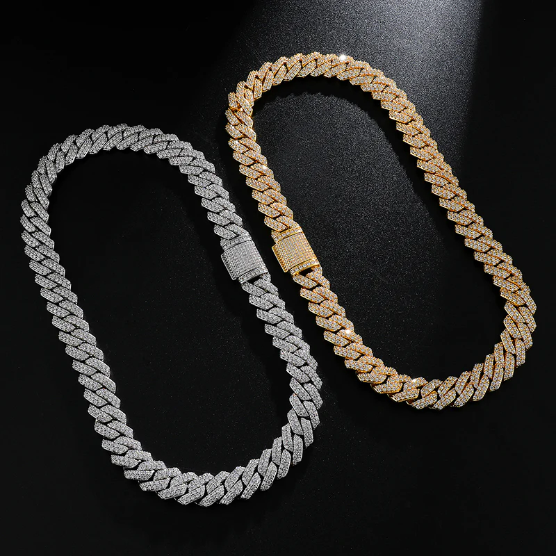 Diamond - Gold 14MM S-Link Diamond Prong Cuban Chain - Image 12