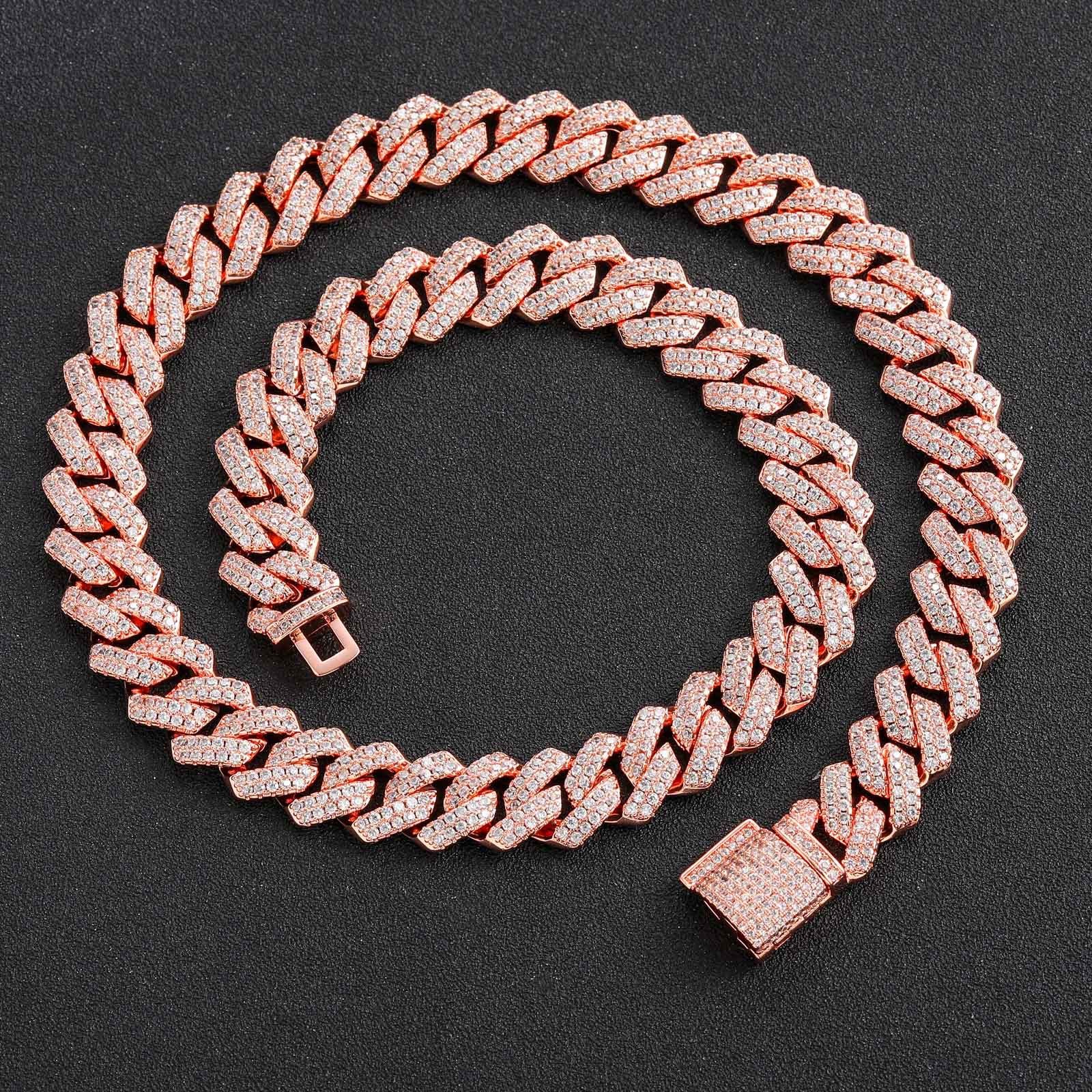 Diamond - Gold 14MM S-Link Diamond Prong Cuban Chain - Image 14