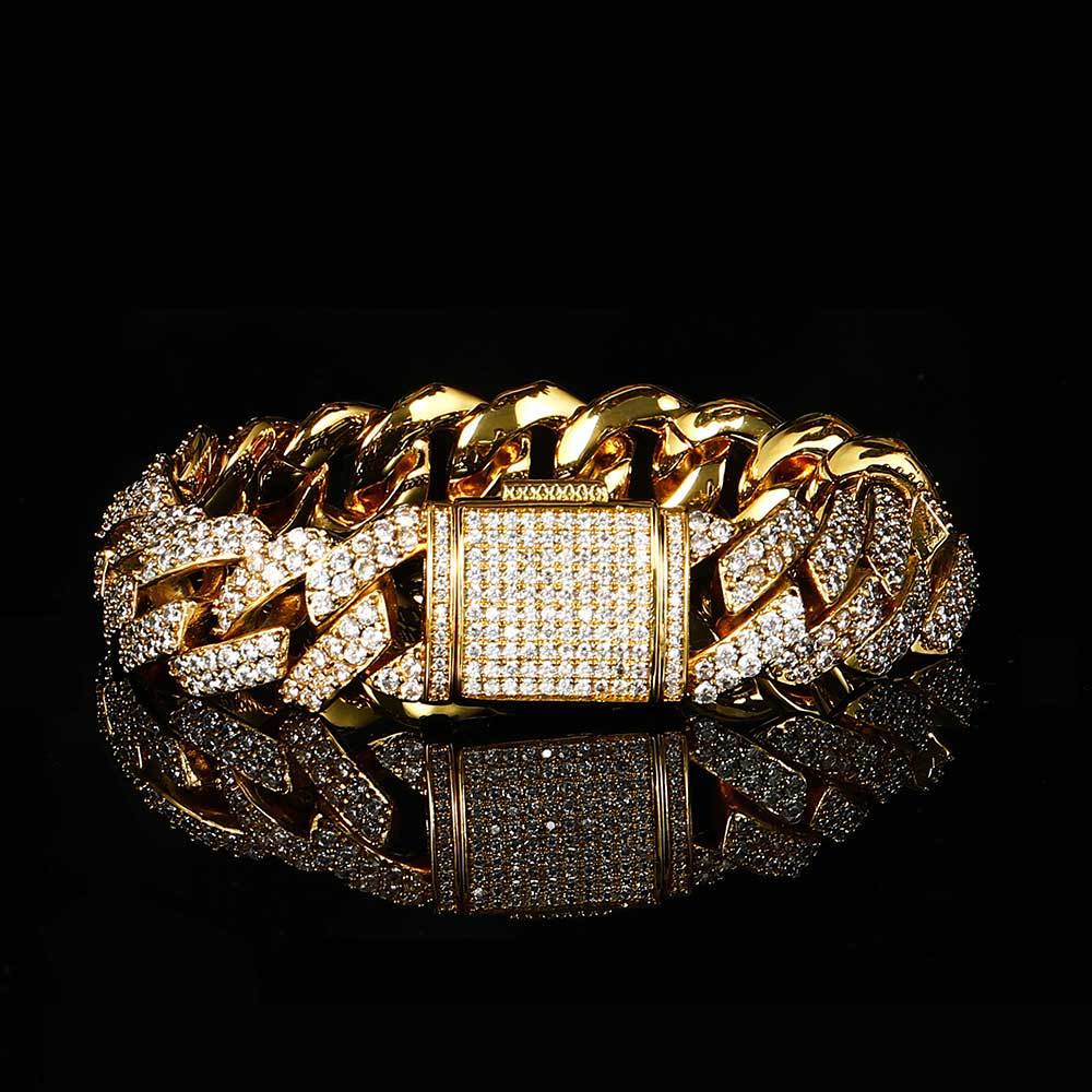 Diamond - Gold 14MM S-Link Diamond Prong Cuban Chain - Image 17