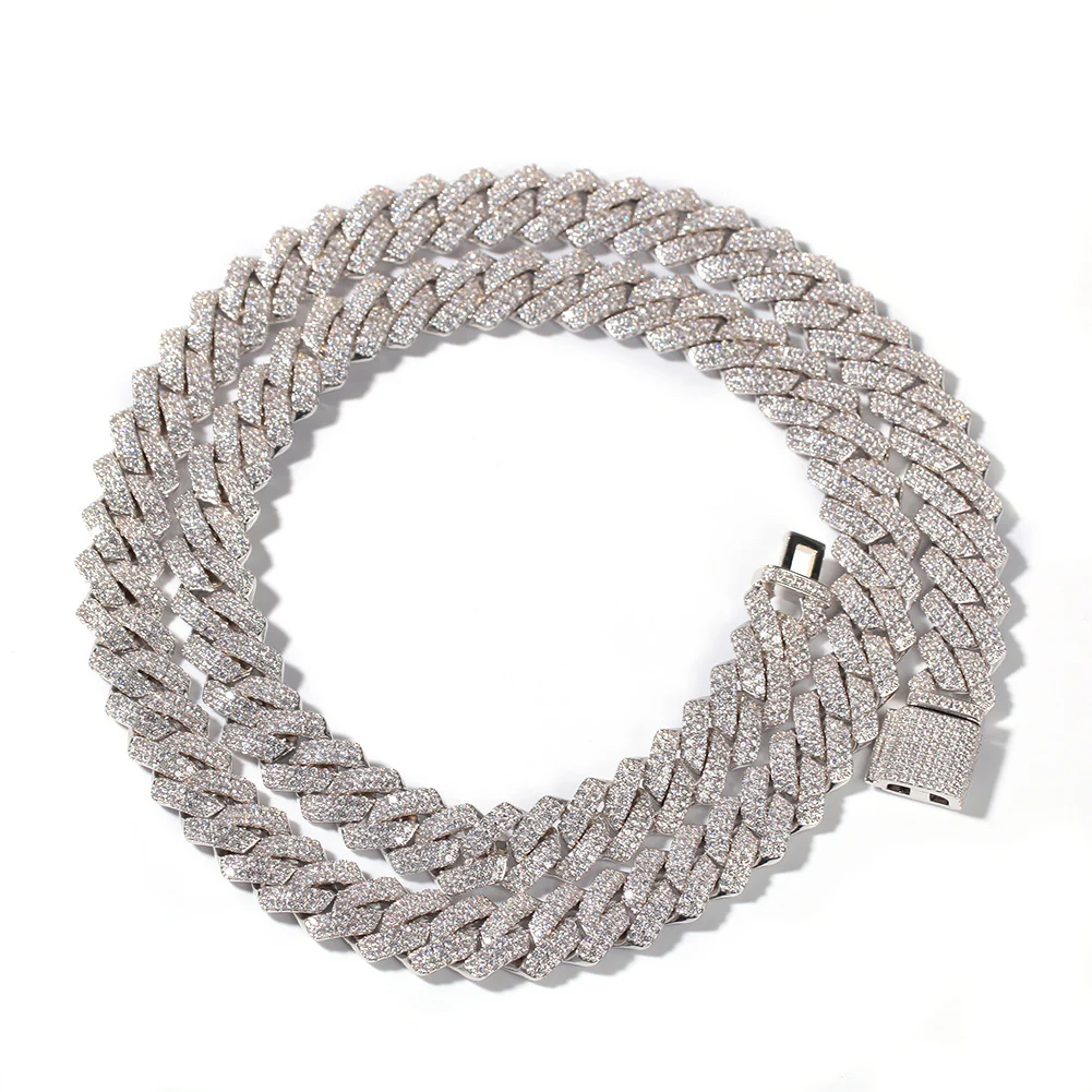 Diamond - Gold 14MM S-Link Diamond Prong Cuban Chain - Image 2