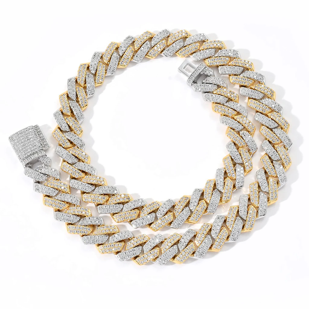 Diamond - Gold 14MM S-Link Diamond Prong Cuban Chain - Image 22