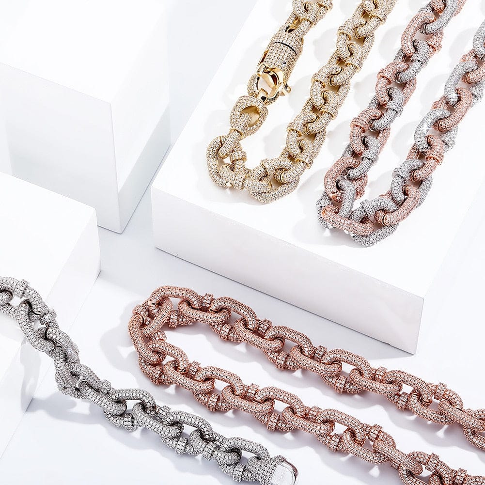 VVS Jewelry Gold/Silver 17mm Thicc AF Micropave Miami Cuban Chain - Image 11