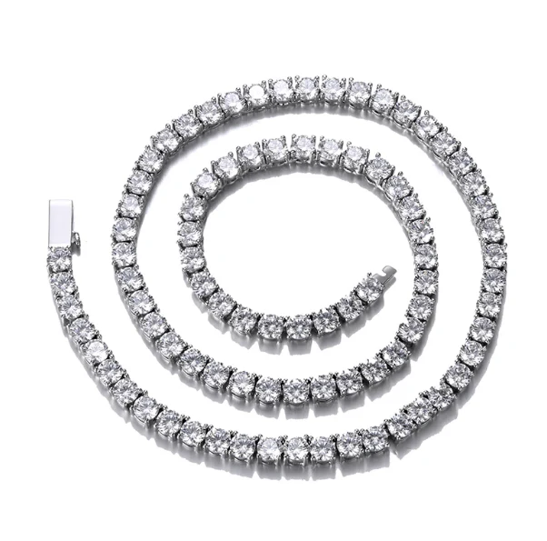 VVS Jewelry 18K Gold Prong Cuban Chain + Tennis Chain Bundle - Image 2
