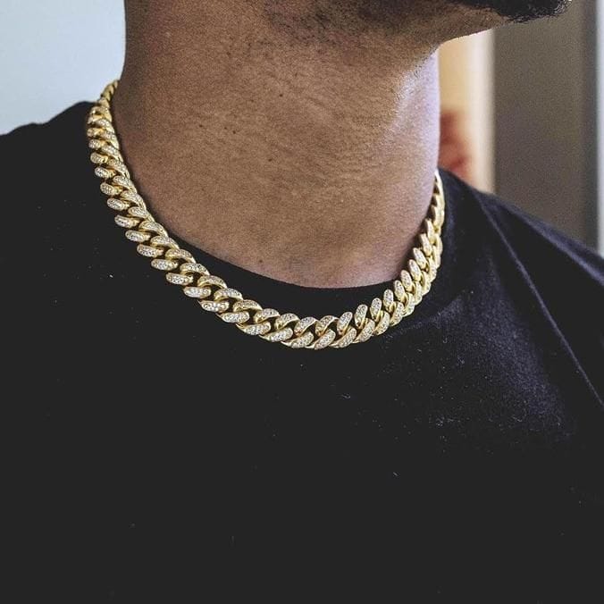 VVS Jewelry 18K Gold Prong Cuban Chain + Tennis Chain Bundle - Image 5