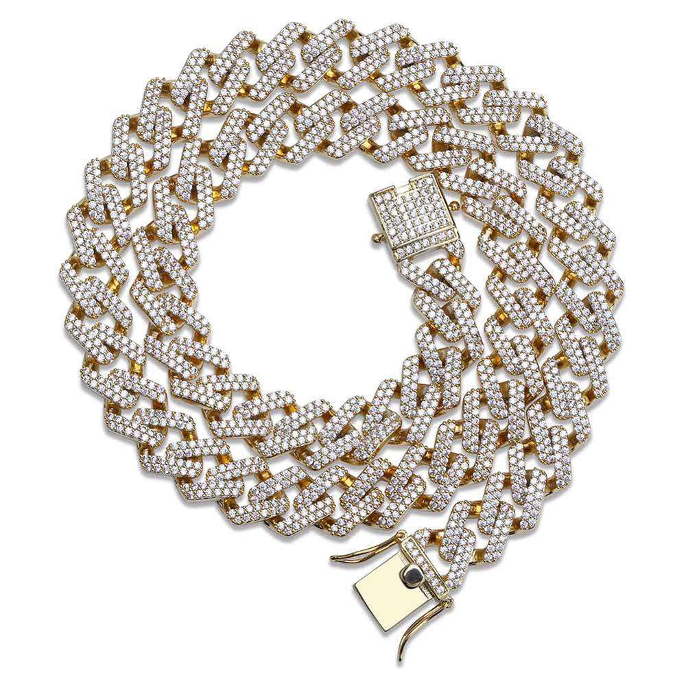 14mm Diamond Prong Cuban Chain + FREE Diamond Prong Cuban Bracelet - Image 10