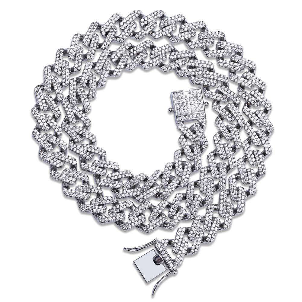 14mm Diamond Prong Cuban Chain + FREE Diamond Prong Cuban Bracelet - Image 11