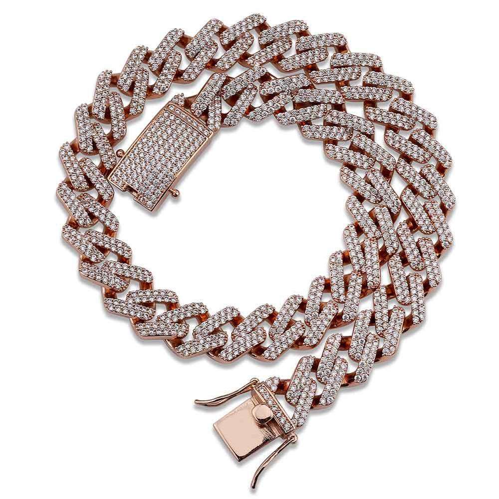 14mm Diamond Prong Cuban Chain + FREE Diamond Prong Cuban Bracelet - Image 12