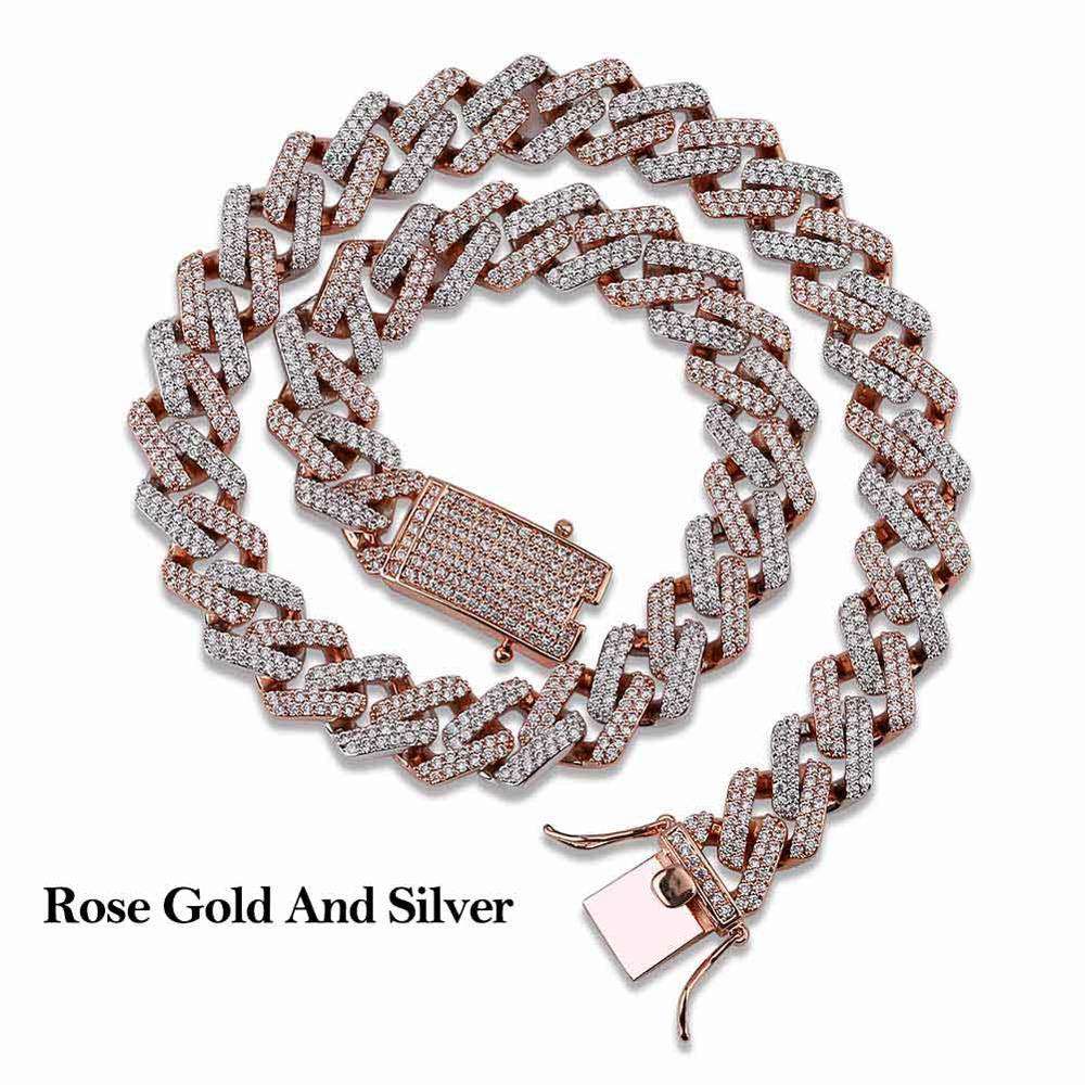 14mm Diamond Prong Cuban Chain + FREE Diamond Prong Cuban Bracelet - Image 13