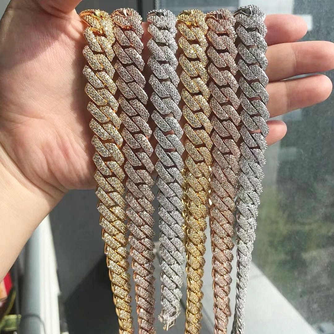 14mm Diamond Prong Cuban Chain + FREE Diamond Prong Cuban Bracelet - Image 16