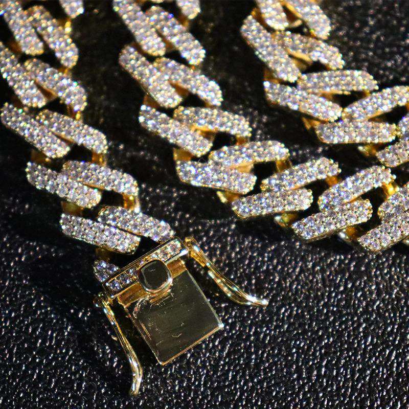 14mm Diamond Prong Cuban Chain + FREE Diamond Prong Cuban Bracelet - Image 5