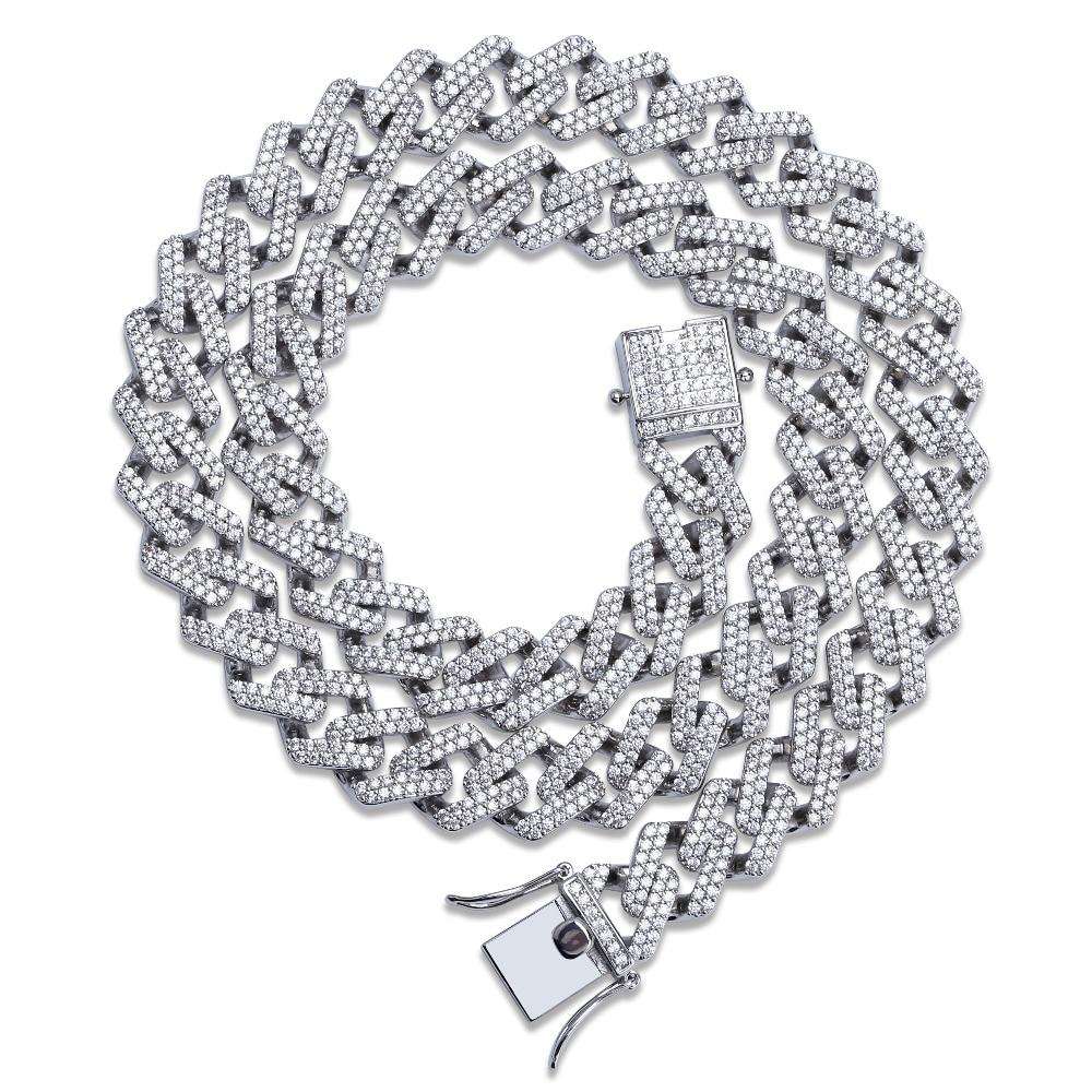 14mm Diamond Prong Cuban Chain + FREE Diamond Prong Cuban Bracelet - Image 6