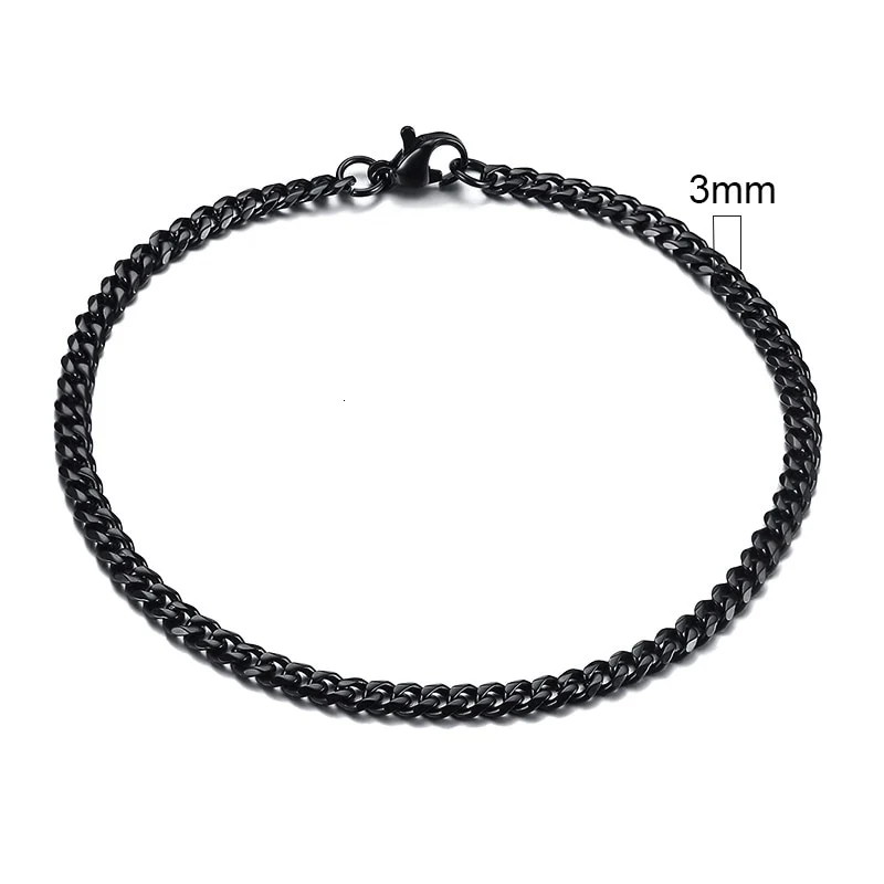 VVS Jewelry 3mm Men's Minimal Curb Cuban Bracelet - Image 4