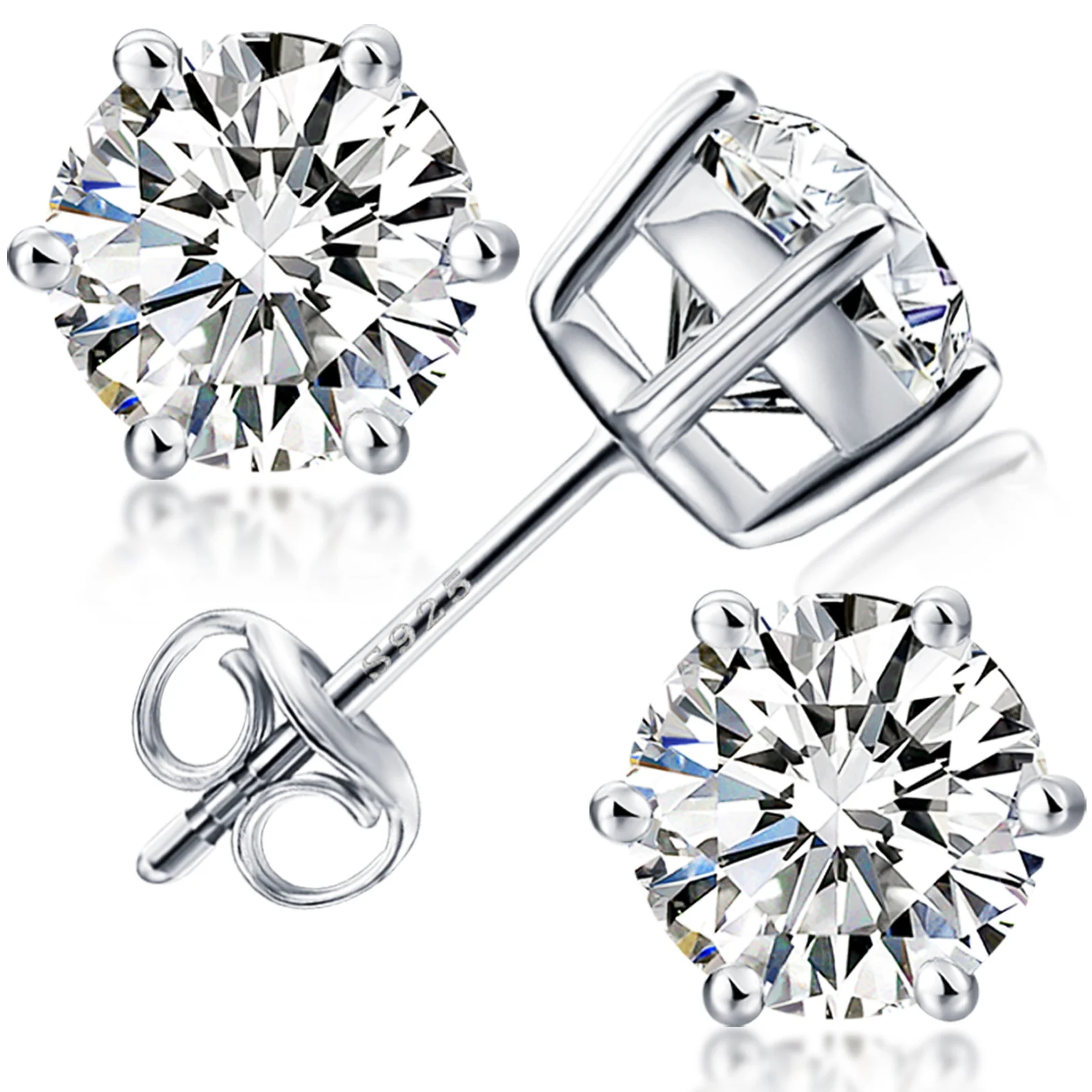 VVS Jewelry 5 - 6.5mm S925 Moissanite Diamond Earrings - Image 2