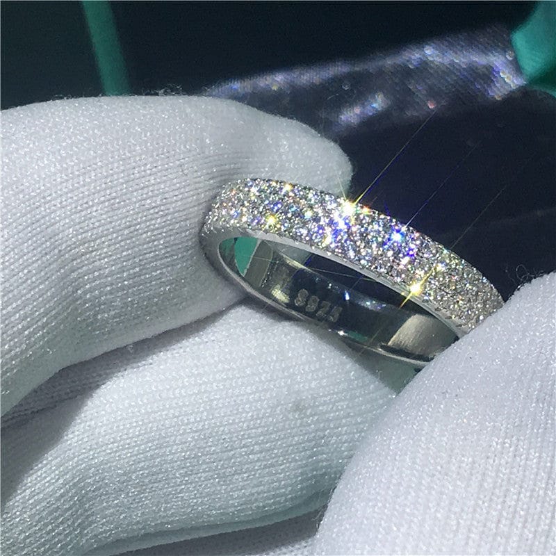 VVS Jewelry 925 Sterling Holly Triple Iced Ring - Image 3