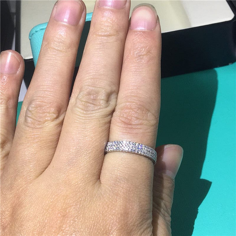 VVS Jewelry 925 Sterling Holly Triple Iced Ring - Image 4