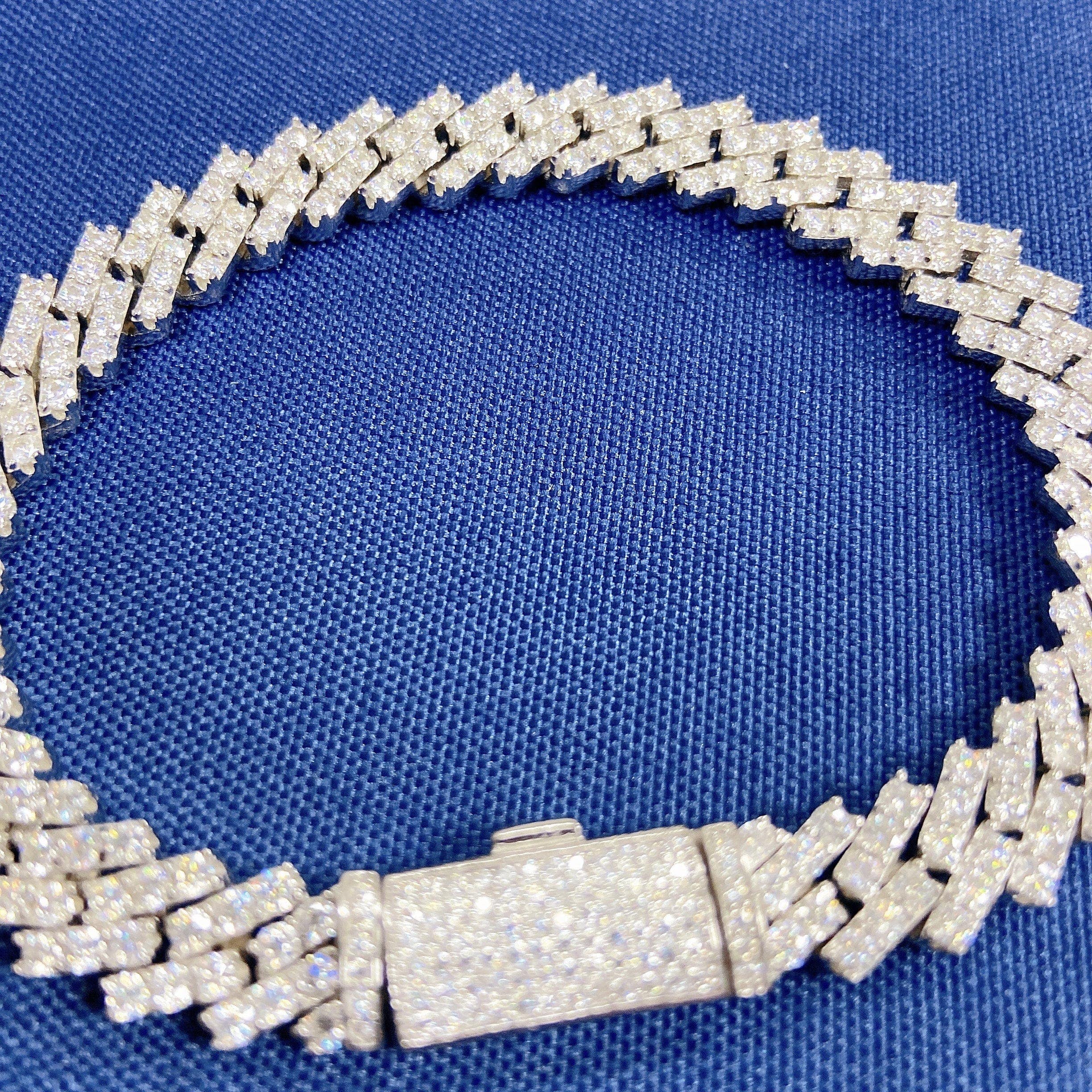 VVS Jewelry 925 Sterling Silver Moissanite S Link Cuban Bracelet - Image 3