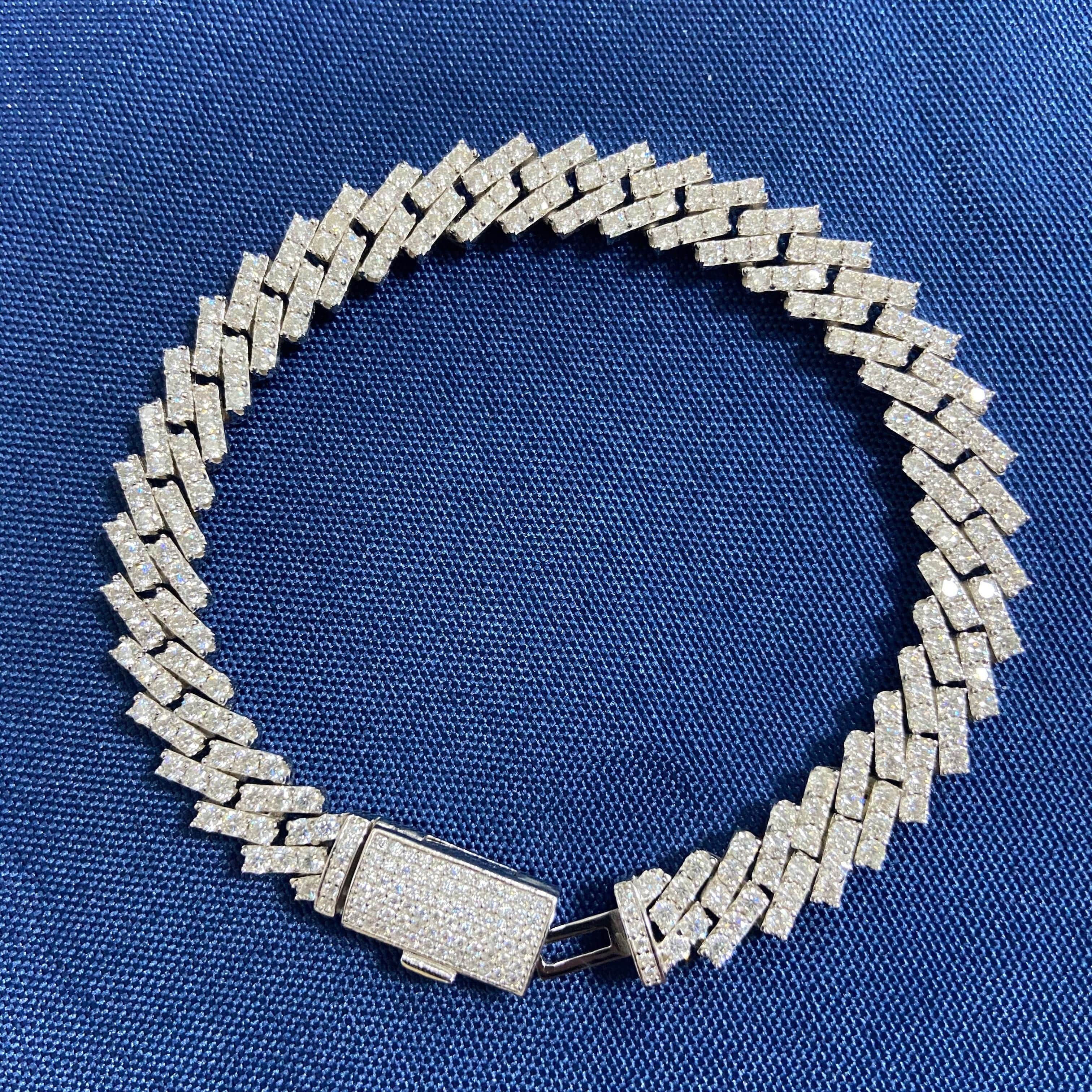 VVS Jewelry 925 Sterling Silver Moissanite S Link Cuban Bracelet - Image 5