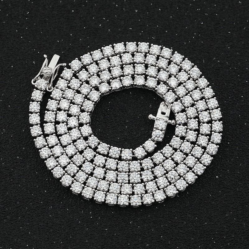 VVS Jewelry 925 Sterling Silver Moissanite Tennis Chain PASSES DIAMOND TEST US INVENTORY - Image 9