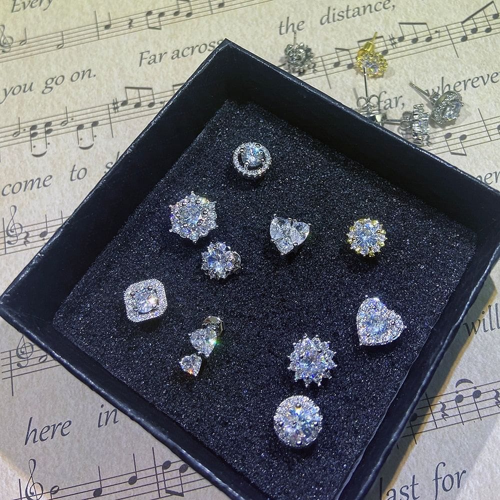 VVS Jewelry Classic Silver Stud Earrings - Image 17