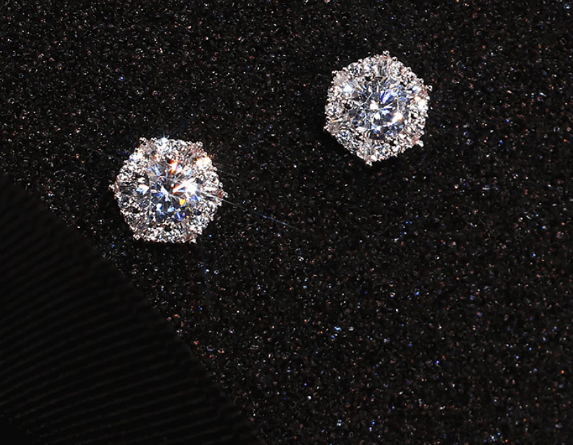 VVS Jewelry Classic Silver Stud Earrings - Image 2