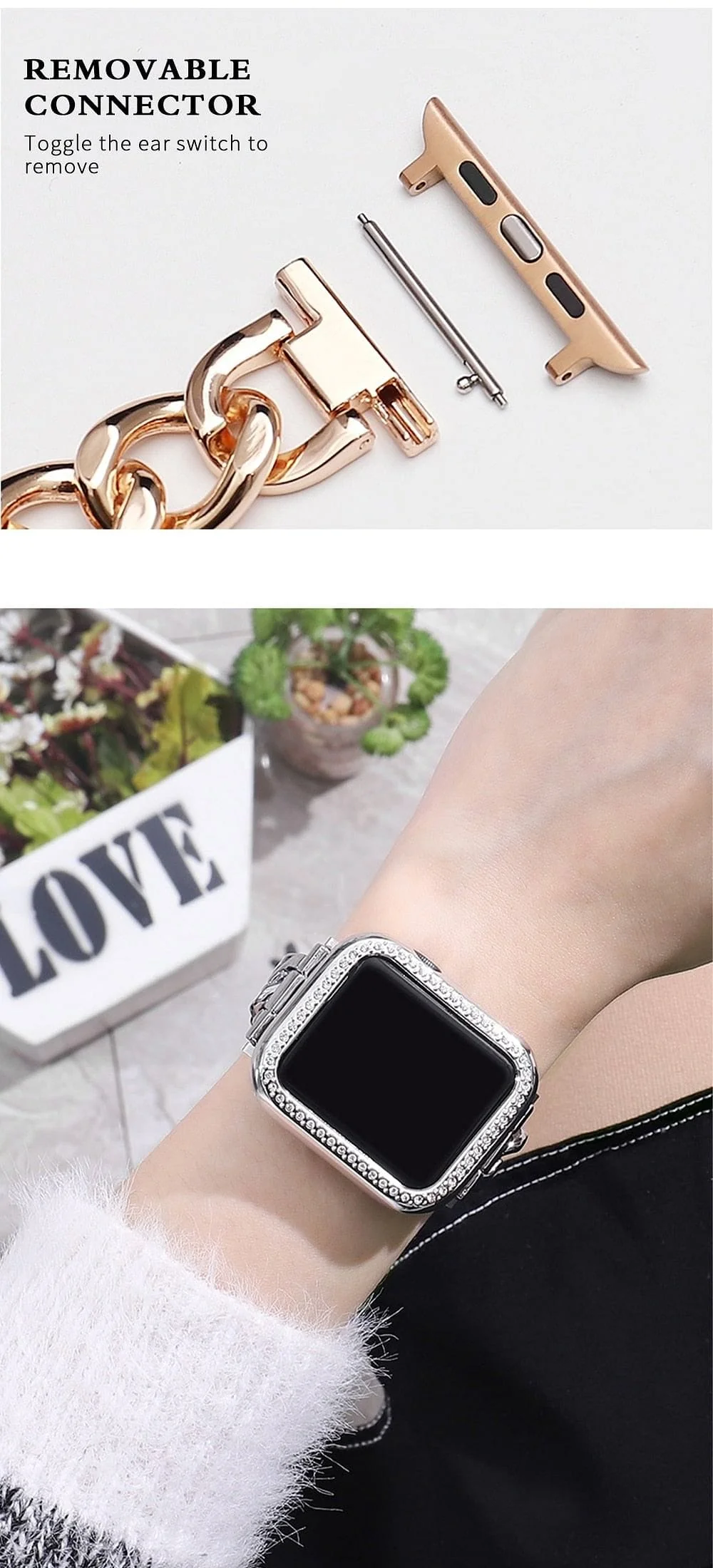 VVS Jewelry Cuban Apple Watch Band + FREE Case - Image 9