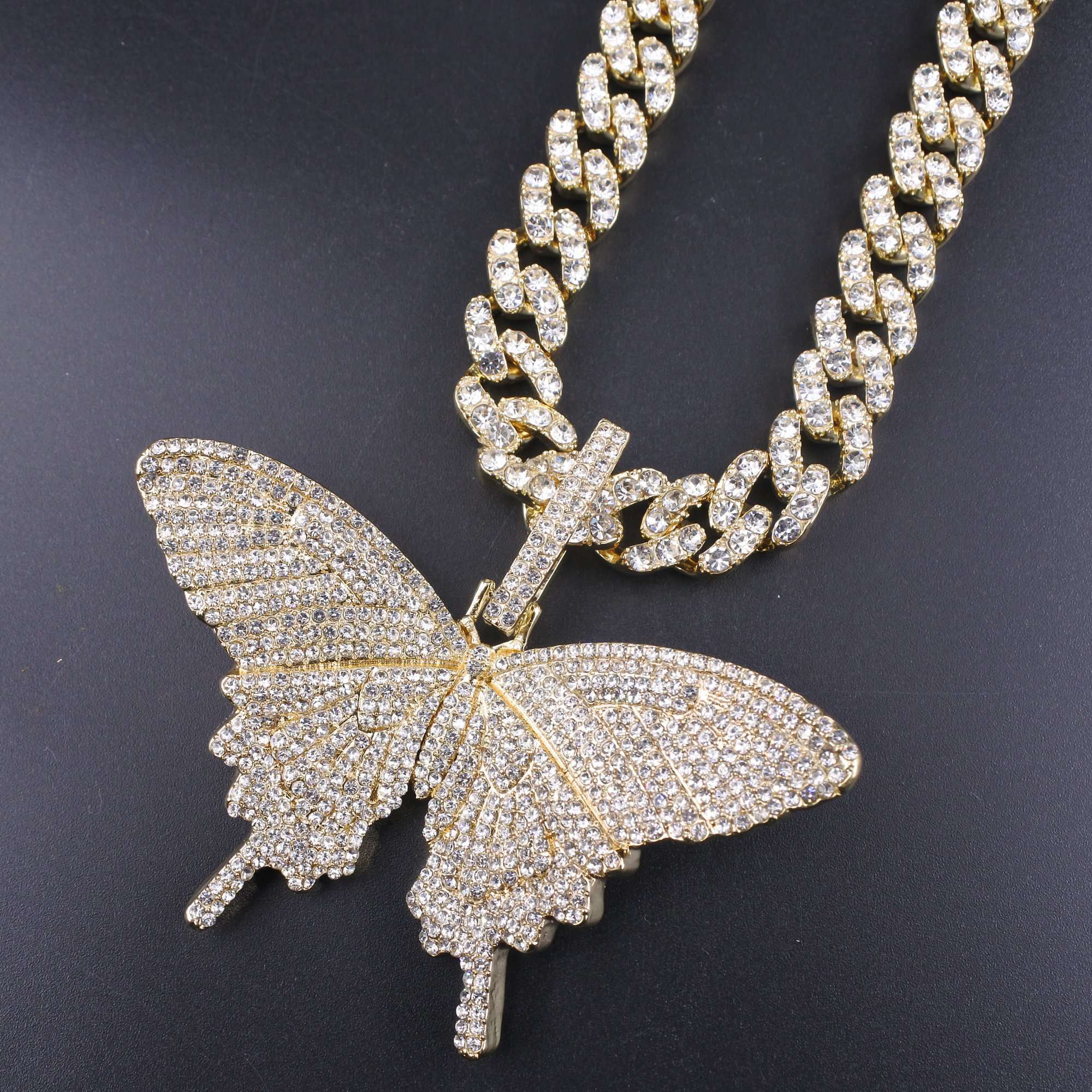 VVS Jewelry Cuban Link Butterfly Choker + FREE Tennis Choker - Image 10