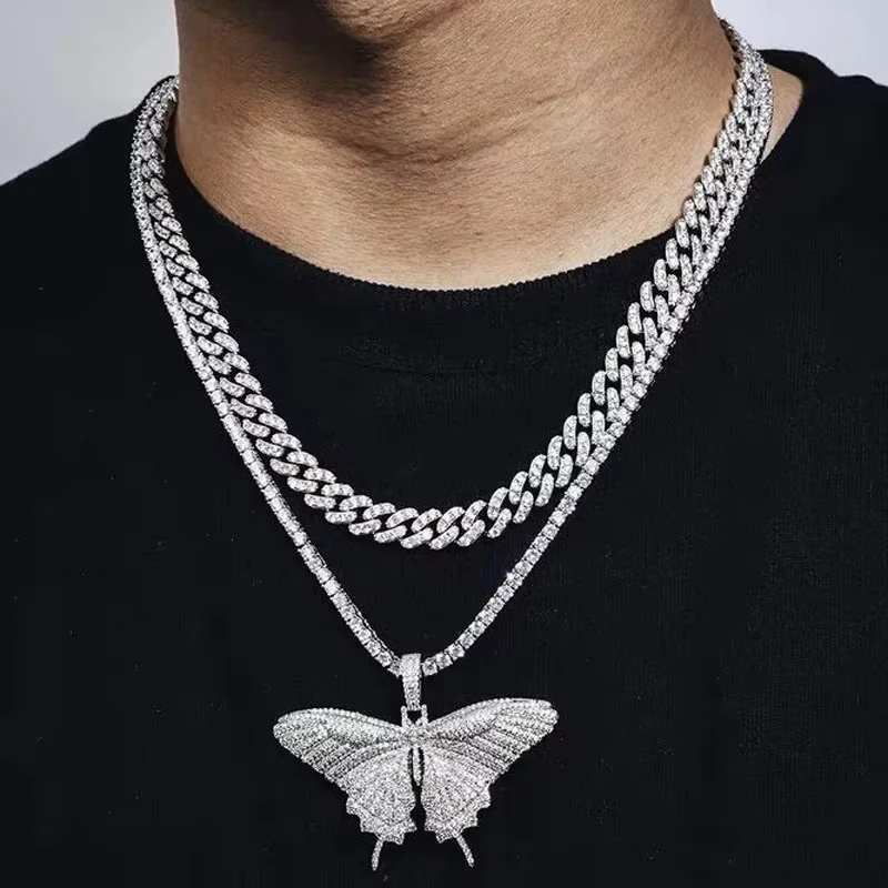VVS Jewelry Cuban Link Butterfly Choker + FREE Tennis Choker - Image 3