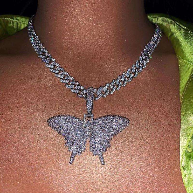 VVS Jewelry Cuban Link Butterfly Choker + FREE Tennis Choker - Image 4