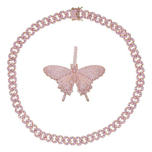 VVS Jewelry Cuban Link Butterfly Choker + FREE Tennis Choker - Image 6