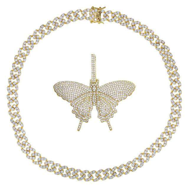 VVS Jewelry Cuban Link Butterfly Choker + FREE Tennis Choker - Image 7