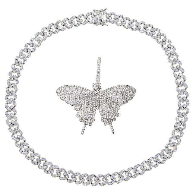 VVS Jewelry Cuban Link Butterfly Choker + FREE Tennis Choker - Image 8