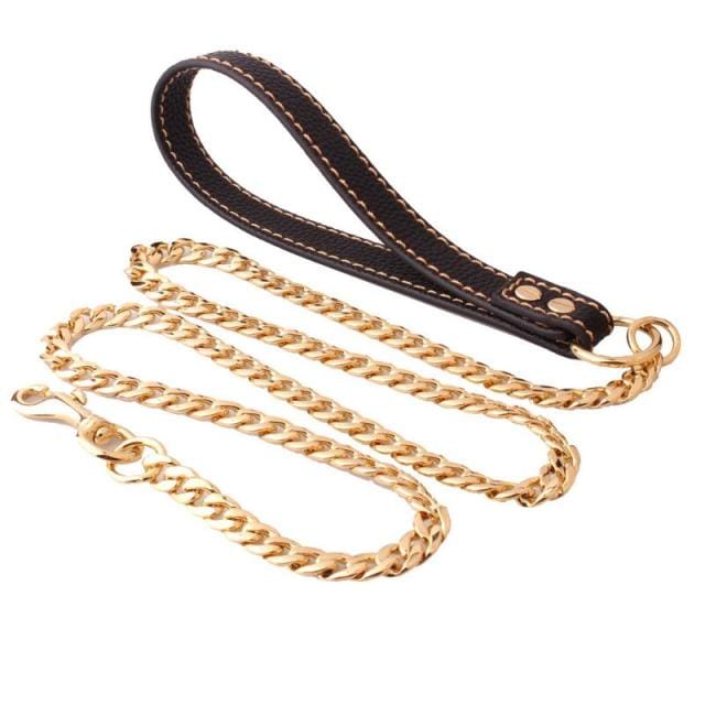 VVS Jewelry Cuban Link Gold Dog Leash - Image 9