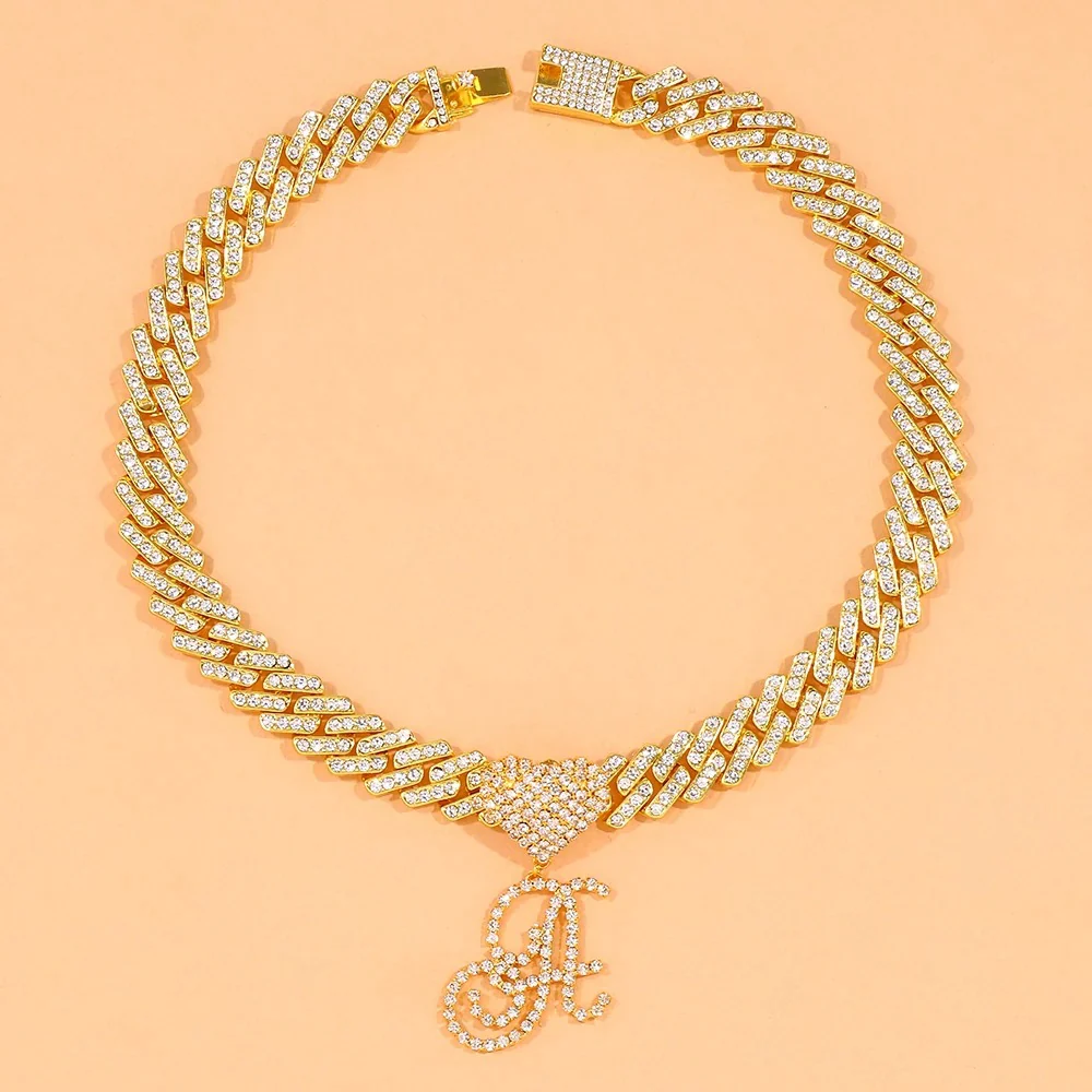 VVS Jewelry Initial Cuban Letter Choker Chain - Image 3