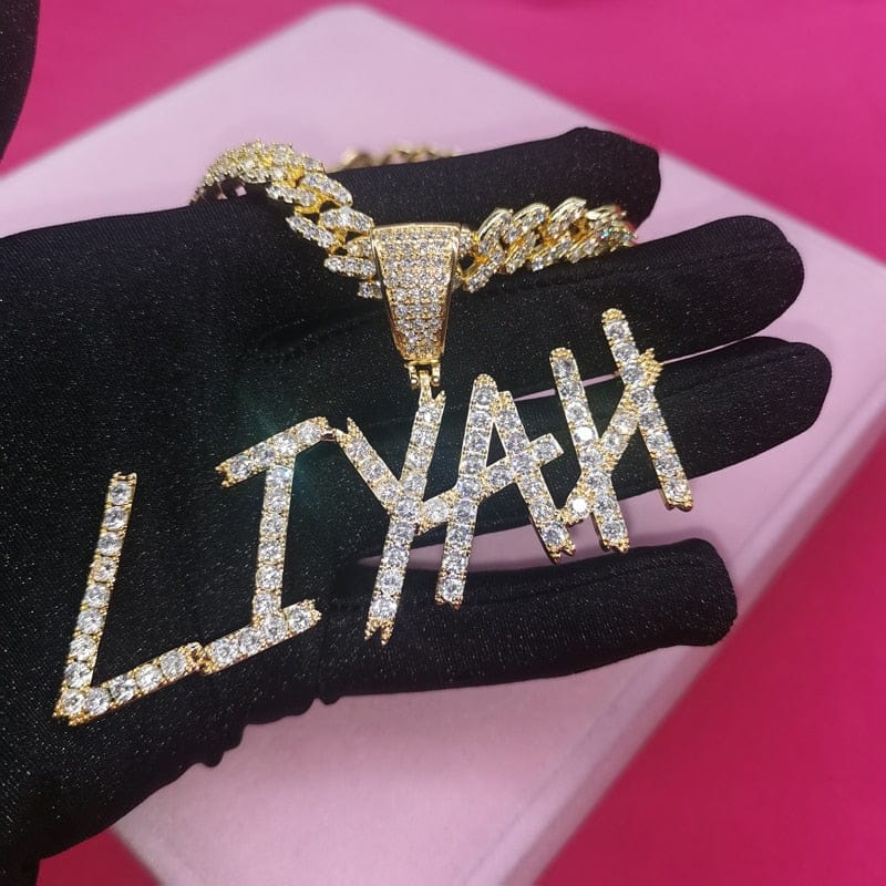 VVS Jewelry 9MM Custom Cuban Name Sharp Cursive Pendant Necklace - Image 3