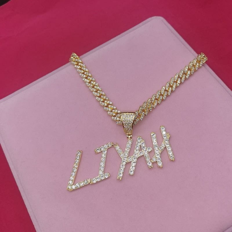 VVS Jewelry 9MM Custom Cuban Name Sharp Cursive Pendant Necklace - Image 4