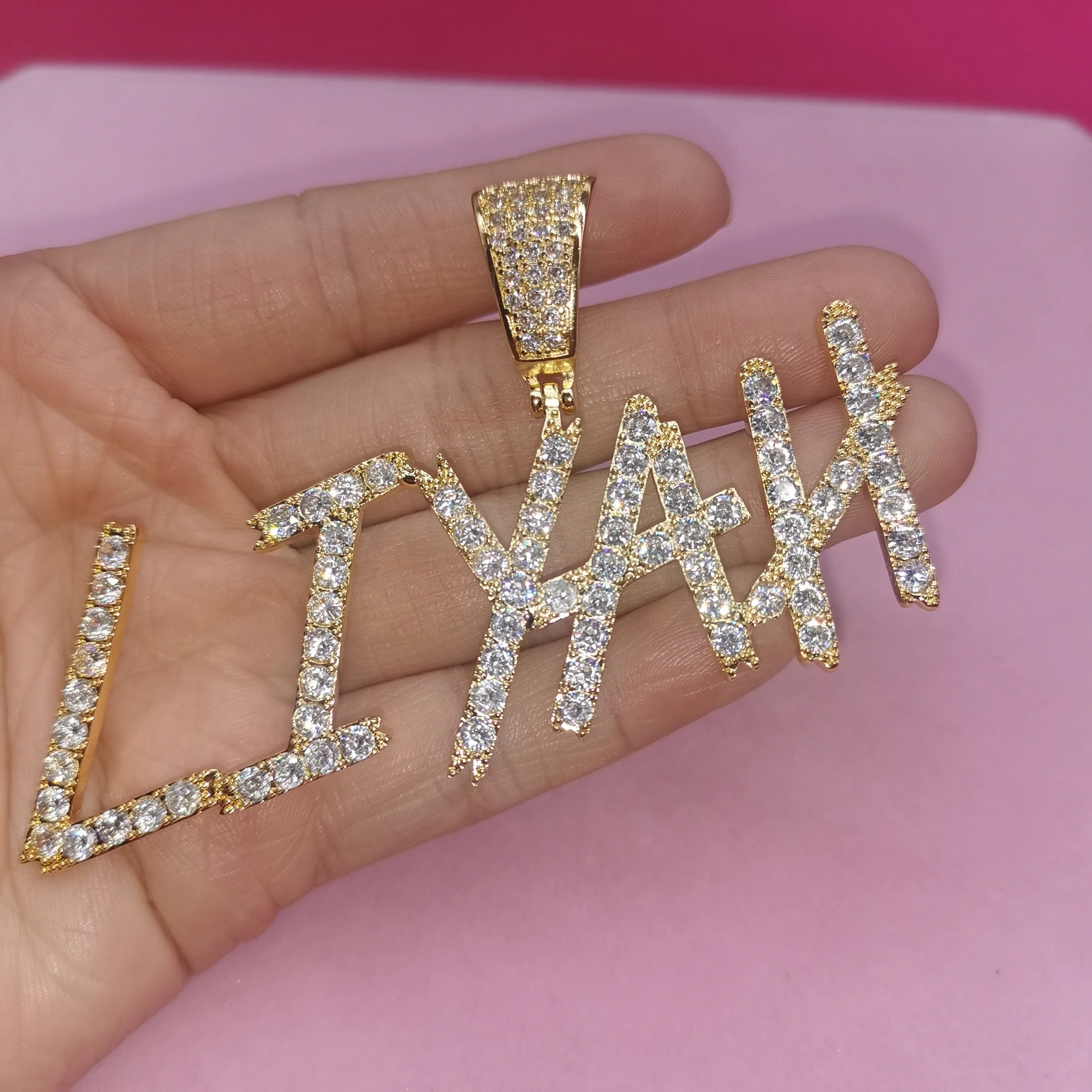 VVS Jewelry 9MM Custom Cuban Name Sharp Cursive Pendant Necklace - Image 5