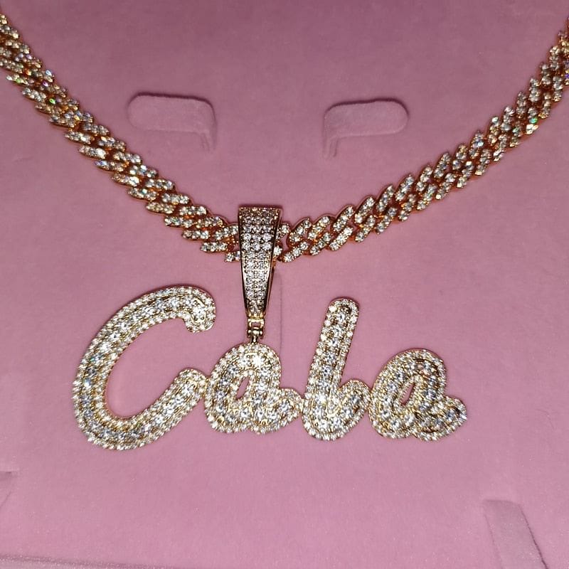 VVS Jewelry Custom Cursive Cuban Letter Pendant - Image 9