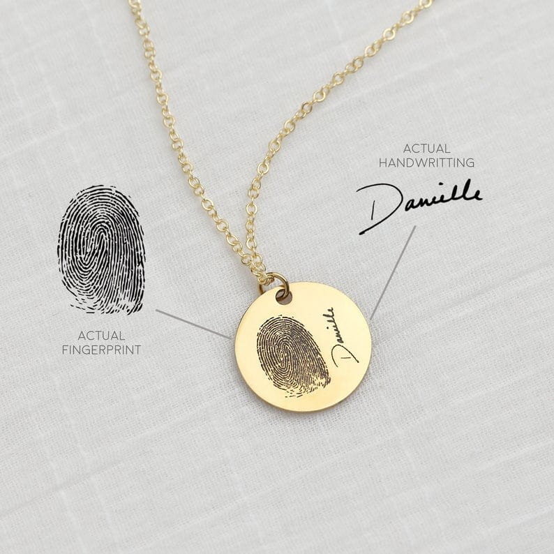 Custom Fingerprint or Handwriting Photo Pendant Necklace - Image 19