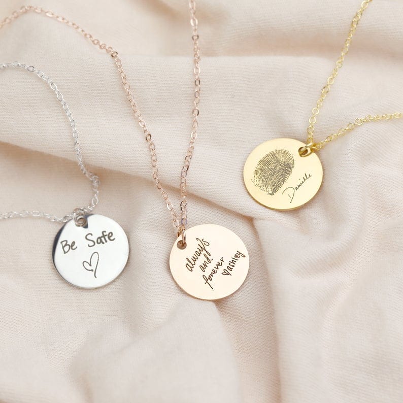 Custom Fingerprint or Handwriting Photo Pendant Necklace - Image 6