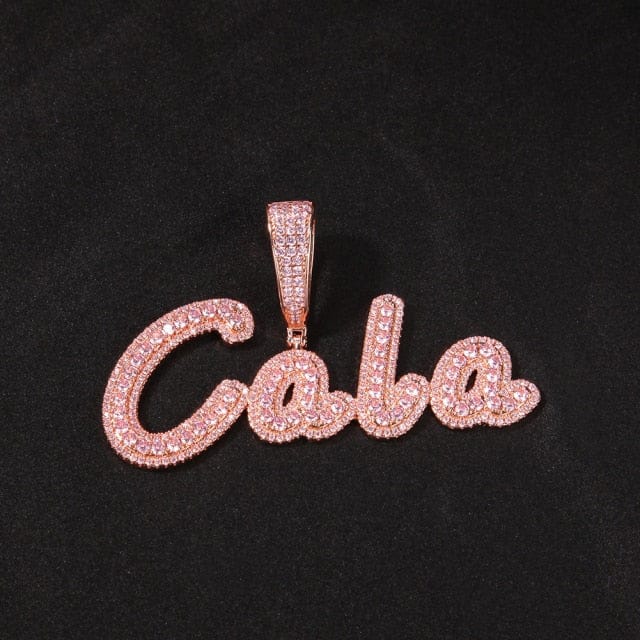 VVS Jewelry Custom Name Brush Cursive Baguette Pendant and Chain - Image 15