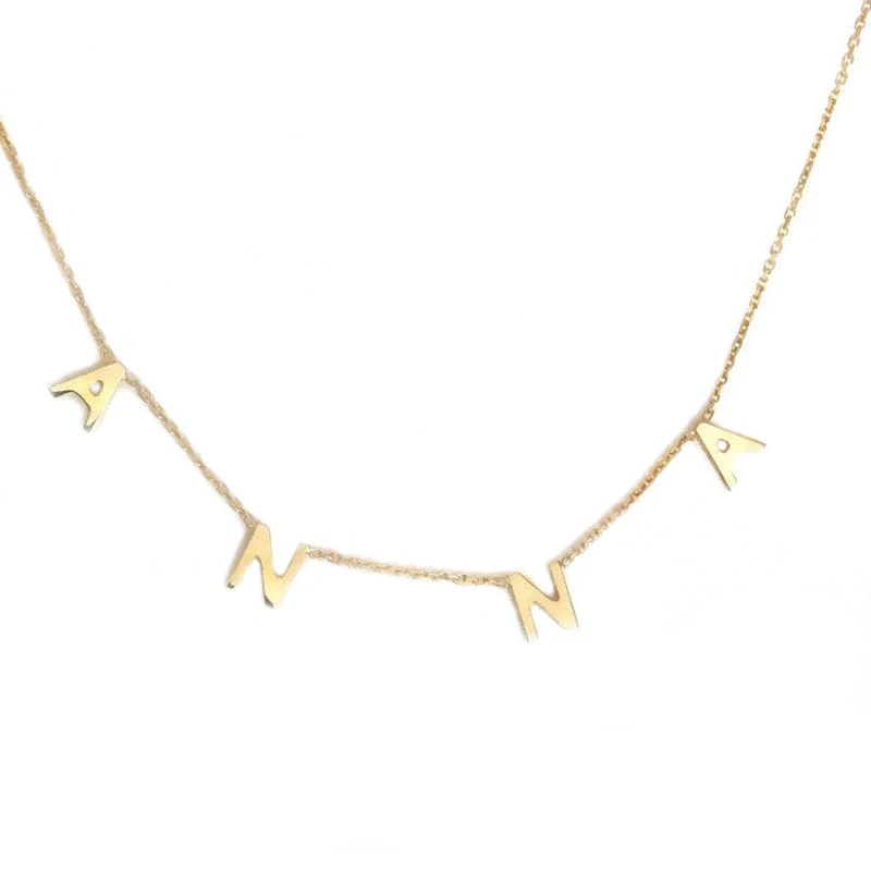 VVS Jewelry 18k Gold Custom Name Clavicle Necklace - Image 6