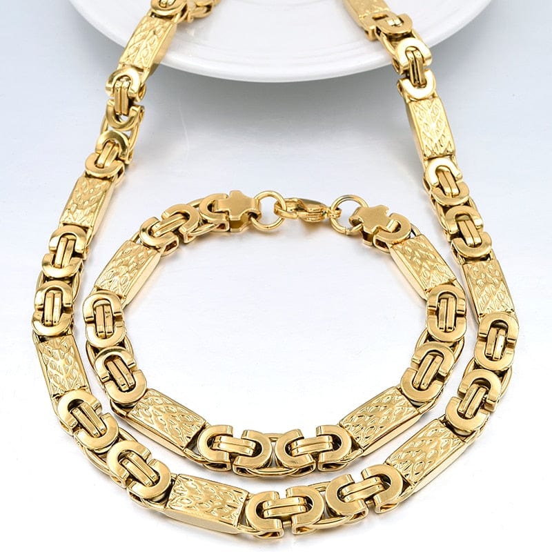 VVS Jewelry Flat Byzantine Chain +FREE Bracelet Bundle