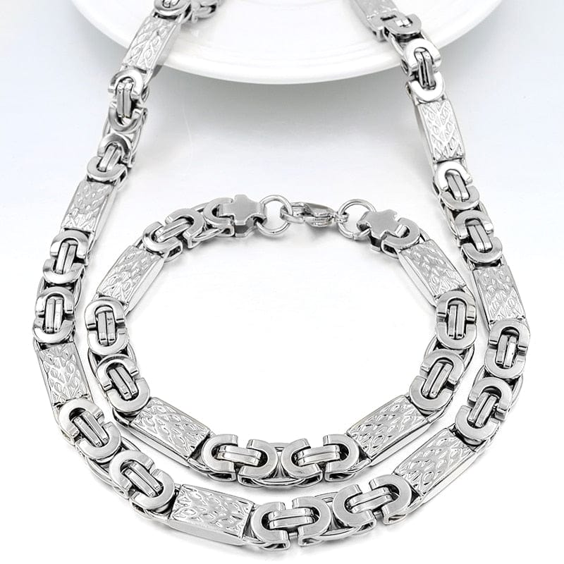 VVS Jewelry Flat Byzantine Chain +FREE Bracelet Bundle - Image 2