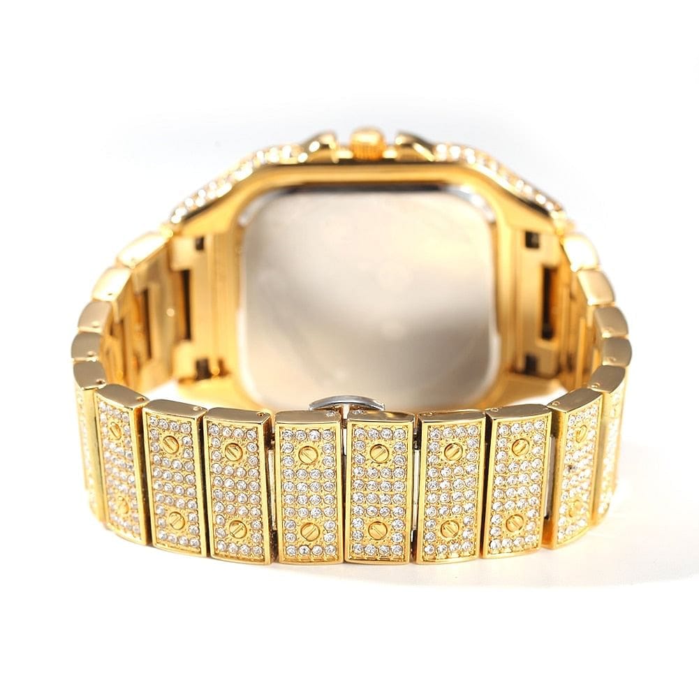 Fully Iced Square Stainless Steel Roman Watch - Image 8