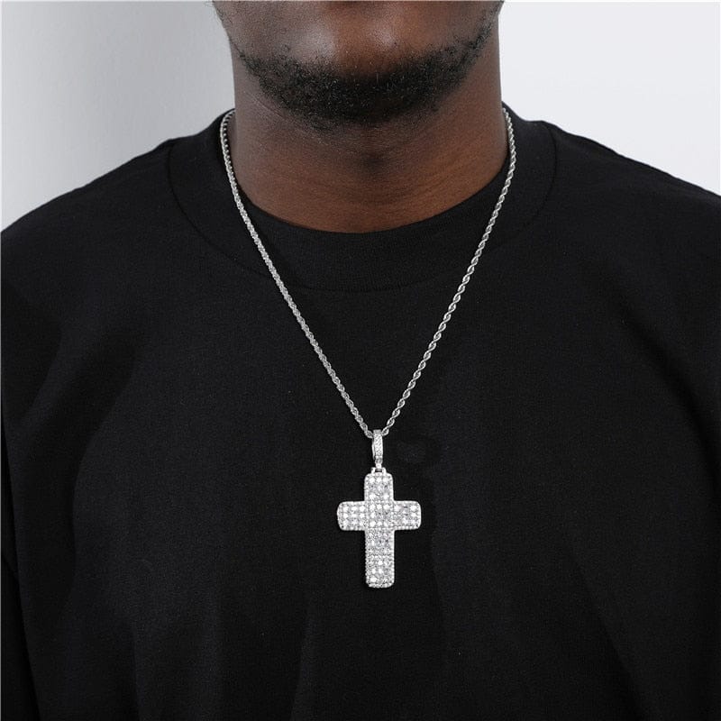 VVS Jewelry Fully Iced Ascher Cut Cross Pendant - Image 4