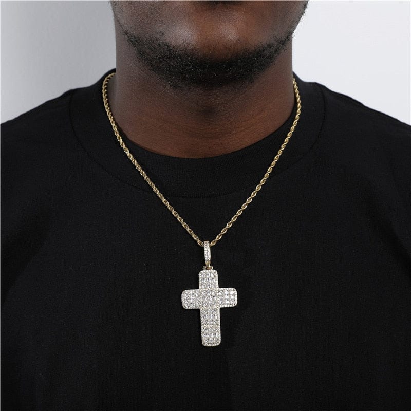 VVS Jewelry Fully Iced Ascher Cut Cross Pendant - Image 6