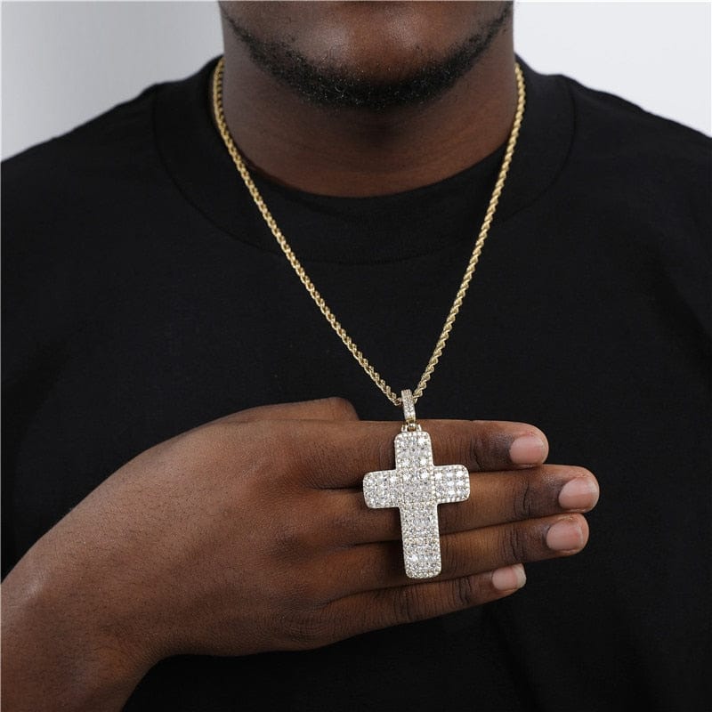 VVS Jewelry Fully Iced Ascher Cut Cross Pendant - Image 7