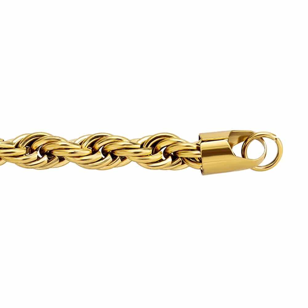 VVS Jewelry Gold/Silver Stainless Steel Rope Chain + FREE Rope Bracelet - Image 4