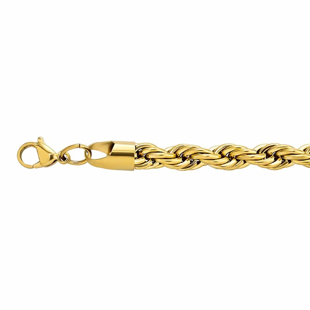 VVS Jewelry Gold/Silver Stainless Steel Rope Chain + FREE Rope Bracelet - Image 9