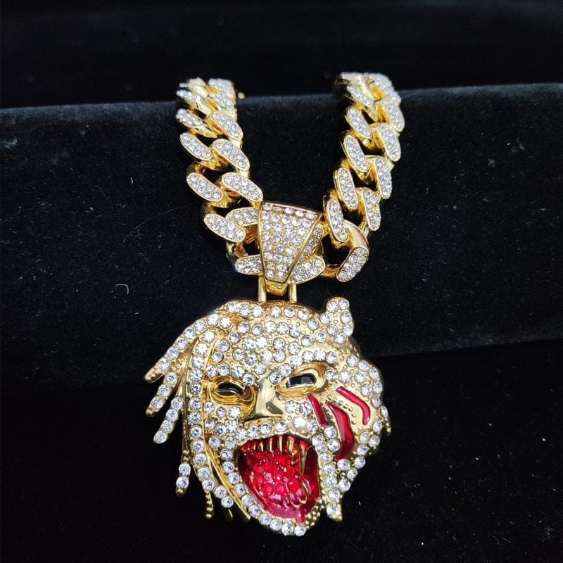 VVS Jewelry Grizzley Half Tee Half Beast Iced out Cuban Pendant Chain - Image 10